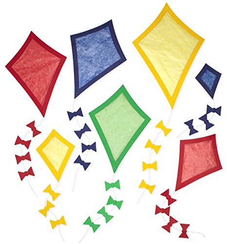 Papierdrachen Fensterbilder - 24 vorgestanzte Drachen zum Basteln für Kinder - Herbstbasteln mit Tonkarton und Transparentpapier - Set 2