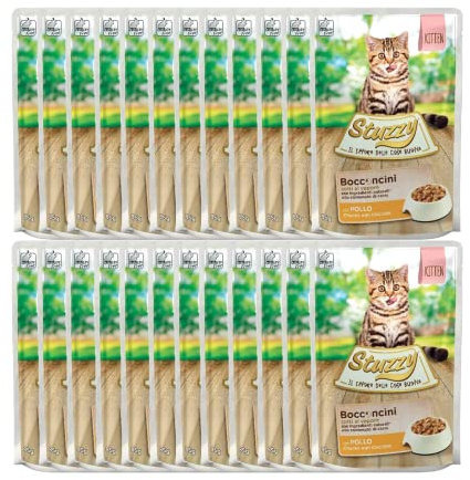 Stuzzy, Cibo Umido per Gattini al Pollo, in Bocconcini - (24 buste da 85g)