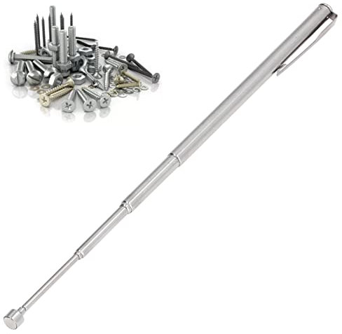 Recogedor magnético telescópico Herramienta de recogida magnética multifuncional de acero inoxidable Herramienta de recogida magnética telescópica con clip de bolsillo para cocina casera 10 piezas