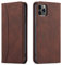 OKZone Kompatibel mit iPhone 12/12 Pro (6,1 Zoll) Hülle, Magnet Leder Tasche Handyhülle, Kartenfächer Schutzhülle, [Premium PU Leder] Flip Klappbare Stoßfeste Magnetische Standfunktion (Braun)