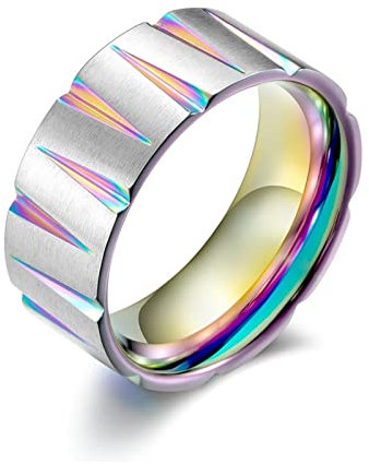 Wycian Ring Damen Personalisiert, Ringe Frauen 54 Kegel Farbe Edelstahl Elegant Verlobung Ringe für Unisex