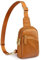 S-ZONE Damen Echtes Leder Brust Umhängetasche RFID-Blockierung Kleine Brusttasche Unisex Sling Bag