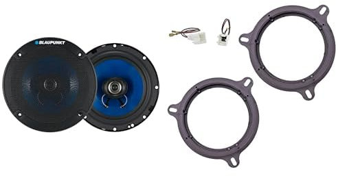 Blaupunkt Enceintes de Voiture icx662 5.2 165 mm, 250 W & Sound-Way Kit adaptateurs Montage Enceintes Haut-parleurs 16,5 cm Compatible avec Renault, Nissan, Dacia, Smart