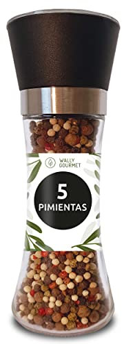 Cinco Pimientas En Molinillo. 100% Natural, Organico, Sin Aditivos, Sin Refinado. Para Sazonar Y Condimentar. (Cinco Pimientas en Grano)