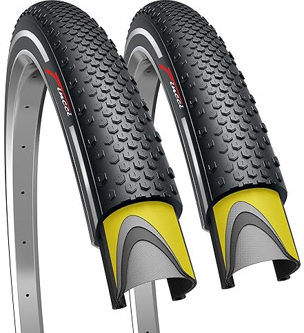 Fincci Reflektierenden Seitenstreifen Fahrradreifen 700x38c – Paar Gravel Faltreifen 28 Zoll mit 1 mm Pannenschutz – Fahrradmantel 40-622 60 TPI für E-Bike, Hybrid, MTB, Rennrad & Tourenrad – 2er Pack