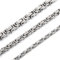 RWQIAN Herren Königskette Kette Silber 55CM Männer Wikinger Halskette Byzantinische Plattenkette Edelstahl 4mm