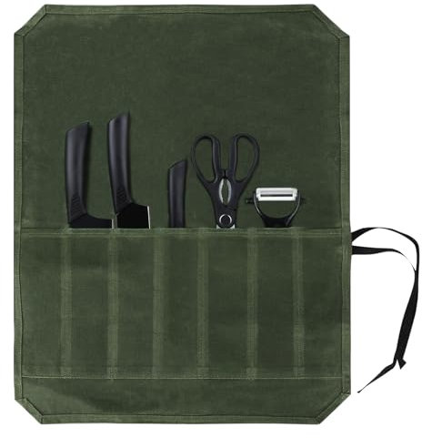 Knife Roll, Chef’s Knife Roll Case, Home Kitchen Cooking Tools Knives Holders Protectors, Multi-Purpose Brush Roll Bag