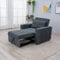 Panana Sleeper Chair 3-in-1 Convertible Chair Bed Pull Out Sleeper Chair Beds Adjustable Single Armchair Sofa Bed with USB Ports, Side Pocket, Cup Holder for Small Space (Gray Linen Single Sofabed)