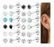 JeweBella 12 Paar Ohrringe Chirurgenstahl für Damen Mädchen Hypoallergen Zirkonia Opal Mondstein Medizinische Ohrstecker Set Gold/Silber Ohrringe Helix Knorpel Ohrringe für Mehrere Piercings