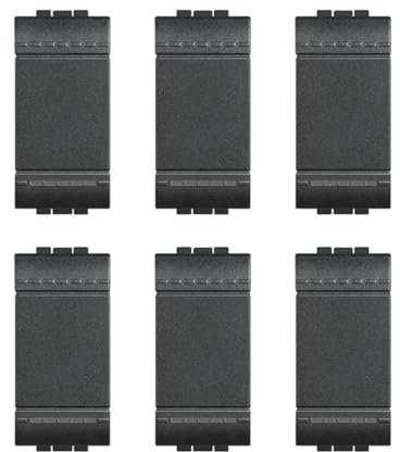 bticino Multipack 6 Deviatori Biticino LivingLight Grigio Antracite Modello L4003N