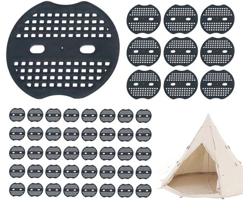 Fukamou Landschaftspfahl-Pad-Dichtung, Garten-Klammerdichtungen - U-förmige Nageldichtung zur Sicherung des Rasens,Rasennägel in U-Form, zur Sicherung von Rasennägeln für Trampoline, Campingzelte