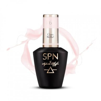 SPN Nails Professional 869 Ciao Bella! Light Pink UV LaQ Gel Nail Polish 8ml, Semi-Transparent, Medium Thick, Soak Off UV/LED Lamp, Quick-drying Salon-Lasting Manicure,Nail Art DIY at Home