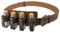 HiiFeuer Ceinture à boucle en faux cuir pour l'alchimie médiévale avec 4 flacons en liège, Fantasy Wizard Potion Bottles Halloween Belt (Marron A)