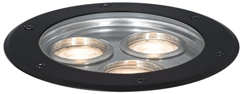 Qazqa - Modern Moderner Bodenstrahler Außen Befahrbar schwarz 3-flammig Spotbalken-flammig IP65 - Tribus I Außenbeleuchtung - Aluminium Rund - LED geeignet GU10