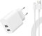 Caricatore doppio ingresso 2 USB per Samsung Galaxy, Xiaomi, Wiko, Motorola, Oppo, CAVO MICRO USB 1 Metro - Charger Spina Rapido Caricabatterie Alimentatore Carica Ricarica