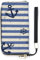 SEEKJOYS Damen-Geldbörse, polygonales Muster, Kartenhalter, Clutch, stilvolle Geldbörse mit Handgelenkschlaufe, lange Damen-Geldbörse für Mädchen, Nautischer Anker und Ruder, 20x10.5cm, Clutch