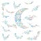 Bat Window Clings Halloween Moon Bat Window Decals Static Cling Bats Window Stickers Anti Collision Window Decals for Bird Strikes Prismatic Vinyl Rainbow Suncatcher Stickers