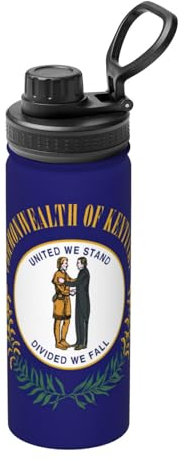 Kentucky State Flag Print Vacuum Insulated Sports Water Bottle,18 Oz Stainless Steel Water Bottle for Gym Home Sports