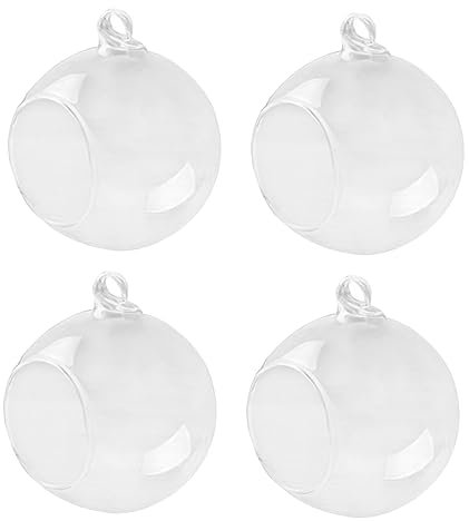 GREENADSCAPE 4 Piezas florero de Bola de Cristal macetas Colgantes jarrón de Plantas en Miniatura terrario Colgante decoración de Mesa Bolas de Cristal Colgantes terrario de Plantas Colgantes