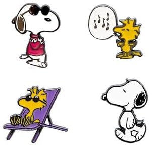 Grupo Erik Set Pins Soopy - 4 Anstecknadeln - Peanuts Snoopy Geschenke Snoopy Merchandising