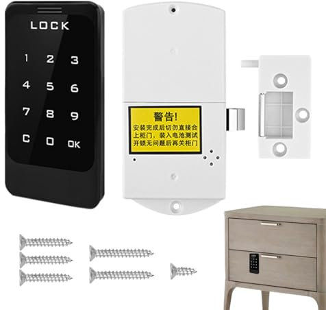 Cerradura electrónica para armario con contraseña, cerradura de armario con teclado | Cerradura electrónica para cajones con contraseña | Cerradura digital de seguridad para teclado