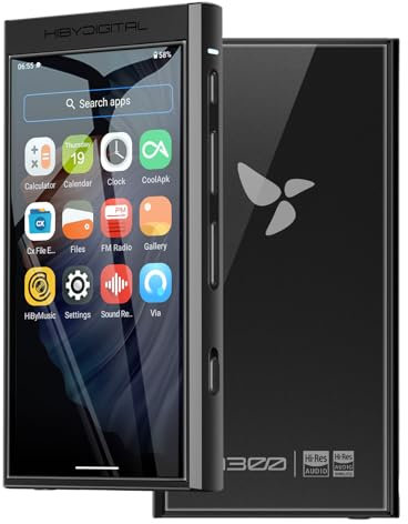 HiBy Digital M300 Android MP3 Player mit Bluetooth und WiFi Streaming Player Android 13 Snapdragon 665 HiFi Audio (PCM/DSD) FM Radio Lautsprecher Touchscreen 128GB + 2TB Erweiterbarer Speicher