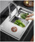AIVANOTO Fregadero de cocina de acero inoxidable, 85 x 50 cm, con escurridor, tubo de drenaje, tabla de cortar, gran lavabo individual para bares de cocina, fregadero del hogar