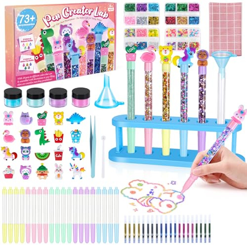 Kazzley Stifte Selber Machen Set mit 73 Zubehör, DIY Stifte Set, Bastelset Kinder ab 6 Jahre, Basteln Kindergeburtstag Geschenkideen Einschulung Geschenk für Mädchen Junge ab 5-12 Jahre