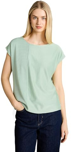 TOM TAILOR Denim Damen T-Shirt mit weitem Rundhalsausschnitt