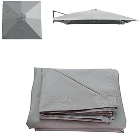 RTVGNSZSJL 3x3cm Baldacchino per Ombrellone A Sbalzo Quadrato 8 Stecche Telo di Ricambio per Ombrellone Giardino 3x4m Rettangolare Copertura di Ricambio(Grey,4x3m/13x10ft)