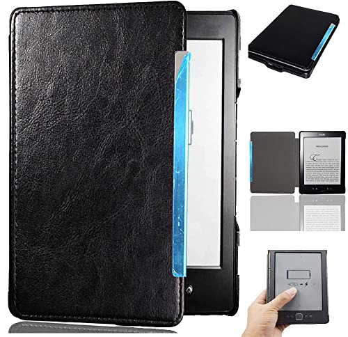 Custodia per Amazon Kindle 4 4th Kindle 5 5th Ebook Modello D01100 6 pollici Chiusura Magnetica Custodie in Pelle Custodia Kindle4 Shell (nero)