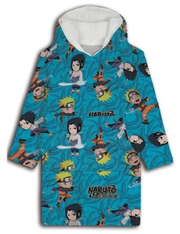 Aymax Naruto Shippuden Kuschelponcho mit Kapuze & Ärmeln – Flauschige Decke zum Anziehen für Erwachsene & Teens – Offizielles Anime-Lizenzprodukt – Größen XS–L