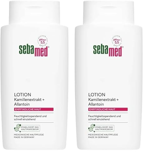 Sebamed Lotion 400 ml, Bodylotion für Männer und Frauen, für empfindliche und trockene Haut, feuchtigkeitsspendend und schnell einziehend, mit Kamillenextrakt und Allantoin