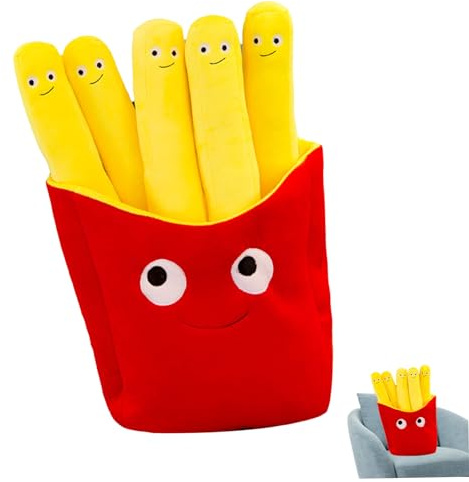 BEAHING Plüschtier 11, 8 Zoll Lustige Pommes Frites Weiches Stofftier Cartoon Simulation Pommes Frites Kissen Plüschtiere Festival Dekor für Sofa