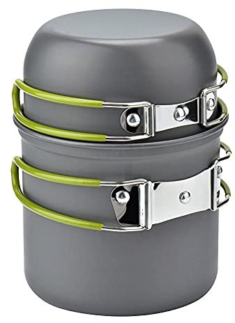 PULNDA Camping Kochgeschirr Set, Tragbar Rucksackreisen Outdoor Wandern Camping Mini Gaskocher Topf