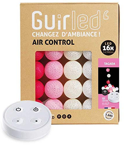 GuirLED - LED Baumwollkugeln Lichterkette USB - Drahtlose Fernbedienung - Baby Nachtlicht 2h - Dual USB 2A Netzteil enthalten - 4 Intensitäten – 16 Kugeln 1.6m - Tagada