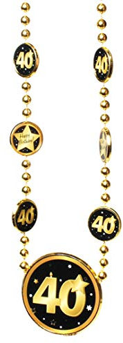 Udo Schmidt GmbH & Co Kette 40 Schwarz/Gold zum 40.Geburtstag Dekoration Party Geschenk Halskette