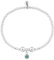 Trink Brand Sterling Silver Beaded Birthstone Bracelet for March Aquamarine CZ