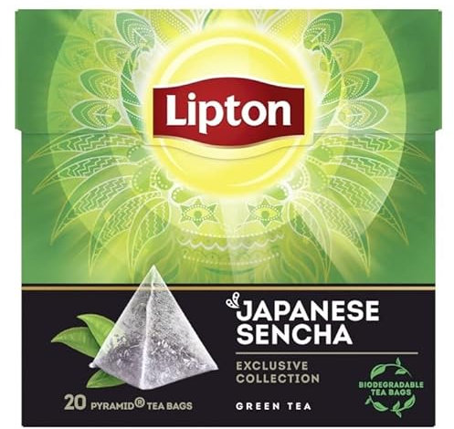 Lipton 4 Boxes Exclusive Collection Japanese Sencha Green Tea 20 Pyramid Tea bags per box