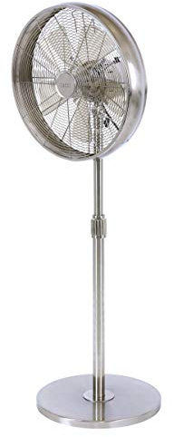 LUCCI AIR Standventilator BREEZE in Schwarz, höhenverstellbar bis 150 cm, Ventilatordurchmesser 41 cm aus Stahl mit ABS Flügeln, 3 Geschwindigkeitsstufen (Chrom gebürstet)