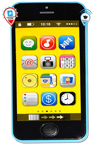 alles-meine.de GmbH Smartphone - Handy mit 40 Sound´s & Musik & Licht - BLAU - für Kinder/Jungen & Mädchen - Auto - elektrisches Kinderhandy - Telefon - Lernhandy/Kindert..