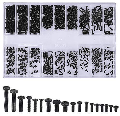kissral Tornillos para Ordenador portátil Universal y Disco Duro SSD M1.2 M1.4 M2 500 Piezas Tornillos Accesorios para Gafas, Gafas de Sol, Relojes, Joyas