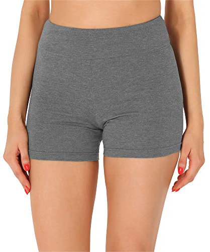 Merry Style Damen Shorts Radlerhose Unterhose Hotpants Kurze Hose Boxershorts aus Baumwolle MS10-359 (Mittel Melange,S)