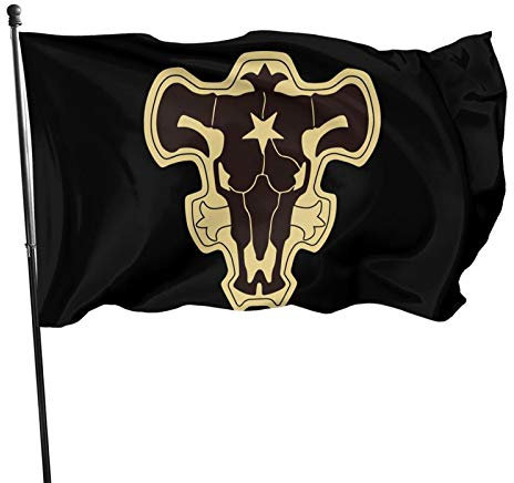 JKVSAICV Bl-ack Cl-Over Black Bulls Flagge, 90 x 152 cm, Polyester mit Messingösen, Raumdekoration, Club, Outdoor-Flagge, Banner, Teeparty-Flaggen, Einheitsgröße