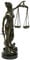 Casa Padrino Luxus Dekofigur Justitia Antik Bronzefarben/Schwarz 21 x 11 x H. 43 cm - Bronzefigur mit Marmorsockel - Deko Accessoires