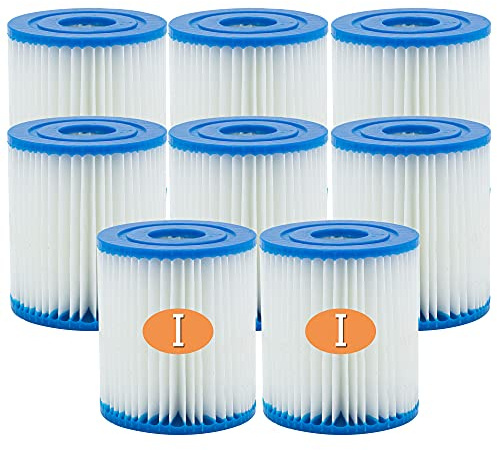 IMee Lot de 8 cartouches de filtre de piscine de type I compatibles avec Bestway, cartouche de filtre de rechange de type I pour piscine, cartouche de filtre de type 1, cartouche de pompe de filtre de