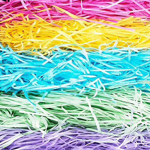 500g Geschreddertes Papier Bunt, Farbig Papier Füllmaterial für Pakete, Weiches Geschenk Füllmaterial für Geschenkbox/Körbe und Karton, Bieten Guten Schutz und Dekoration für Geschenke