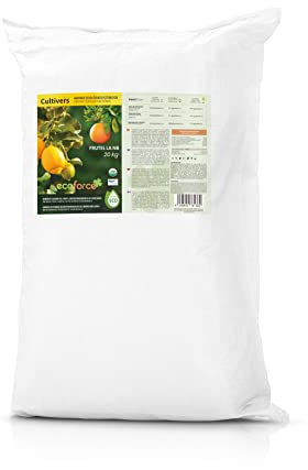 CULTIVERS Organischer Zitrusdünger 20 kg Dünger für Zitronenbaum, Orangenbaum usw. Höherer Ertrag und höhere Fruchtgröße