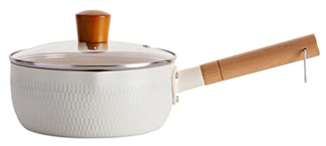 Cabilock 1 Juego Bandeja De Nieve Mini Jarra De Crema Sartén para Sopa Recipiente para Hervir Leche Suministros De Cocina Crema De Chocolate Estofado Madera Bebé Pasta Antiadherente