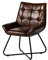 MASSIVMOEBEL24.DE | Iron Label Stuhl aus Echtleder #113 | aus echtem Büffel-Leder in Braun | 60x67x86 cm | Beine aus Eisen | Esszimmerstuhl aus Leder Lederstuhl